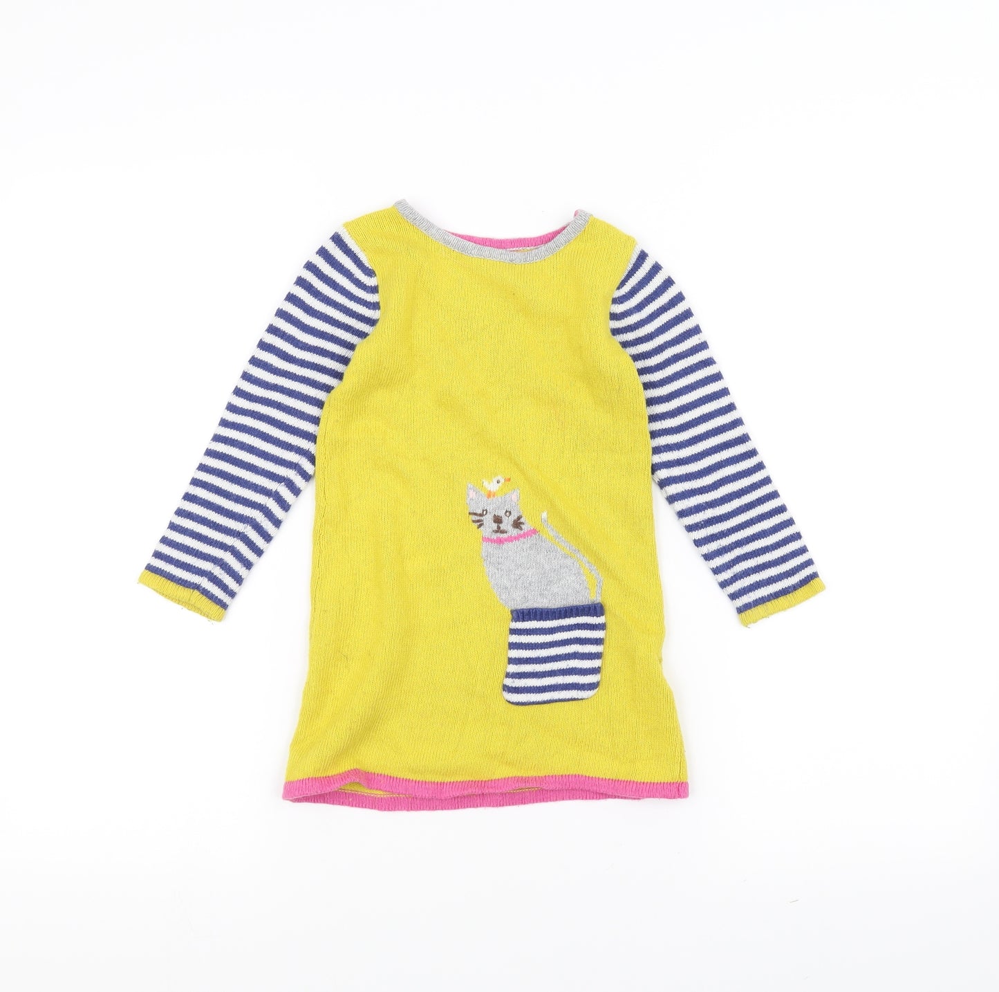 Baby Boden Girls Yellow   Jumper Dress  Size 2-3 Years