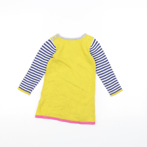 Baby Boden Girls Yellow   Jumper Dress  Size 2-3 Years