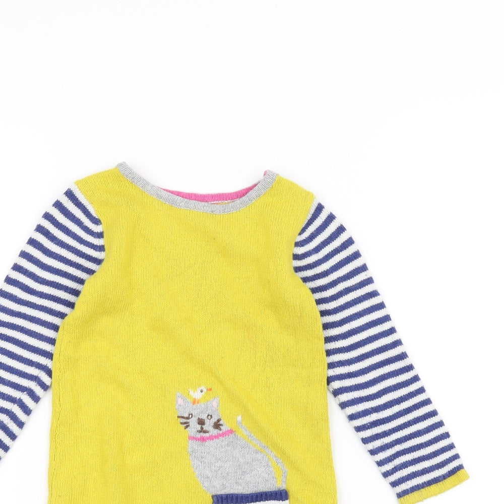 Baby Boden Girls Yellow   Jumper Dress  Size 2-3 Years