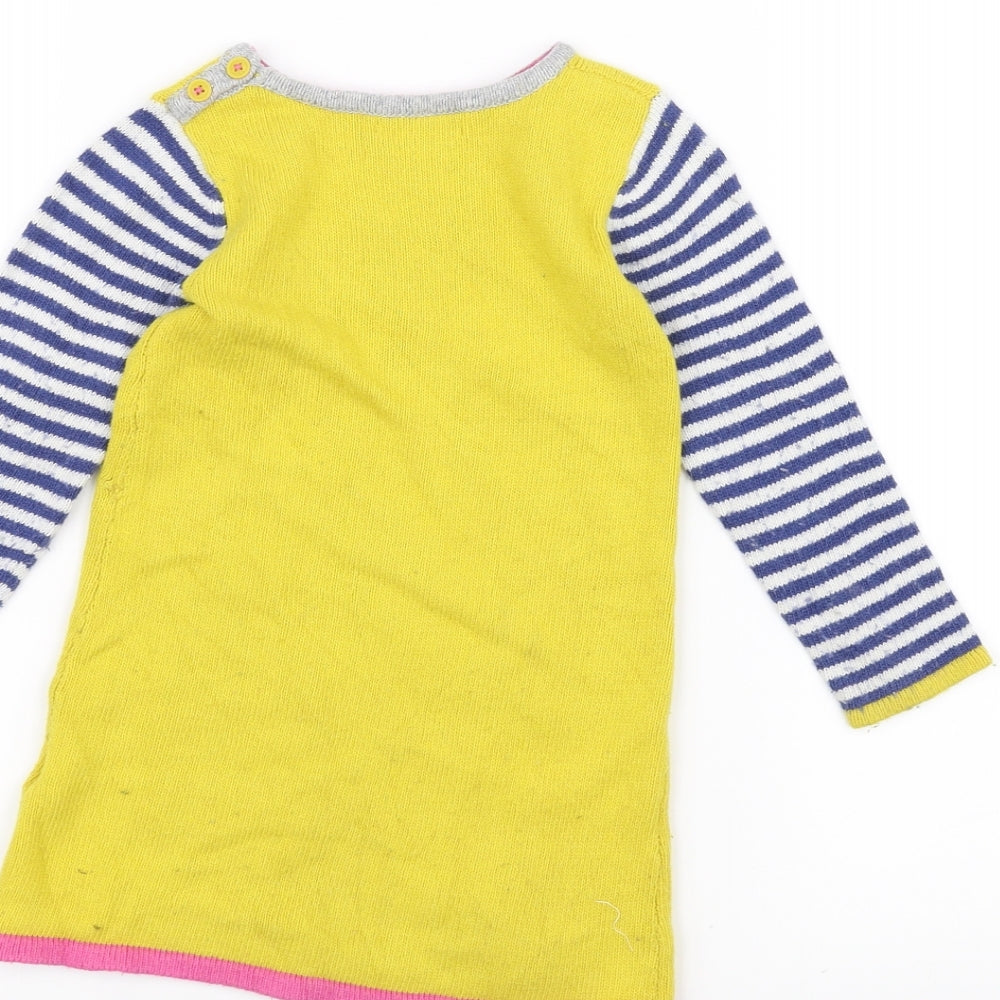 Baby Boden Girls Yellow   Jumper Dress  Size 2-3 Years