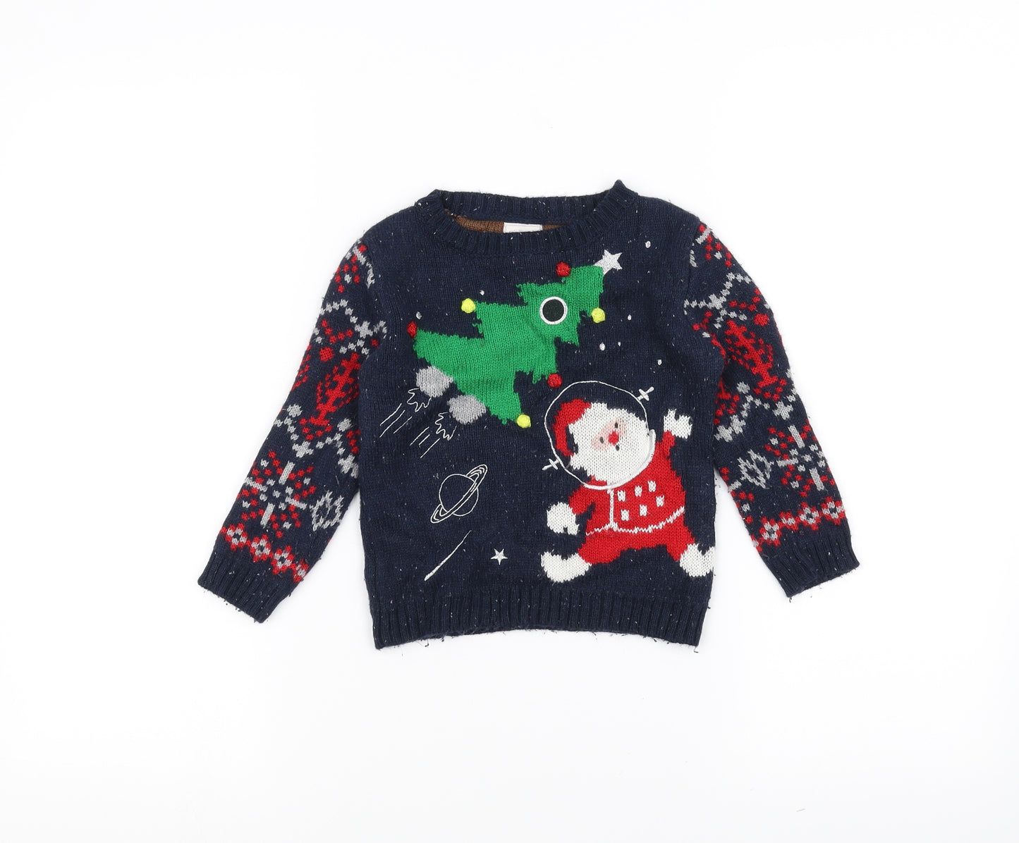 George  Blue   Pullover Jumper Size 12-18 Months  - Christmas