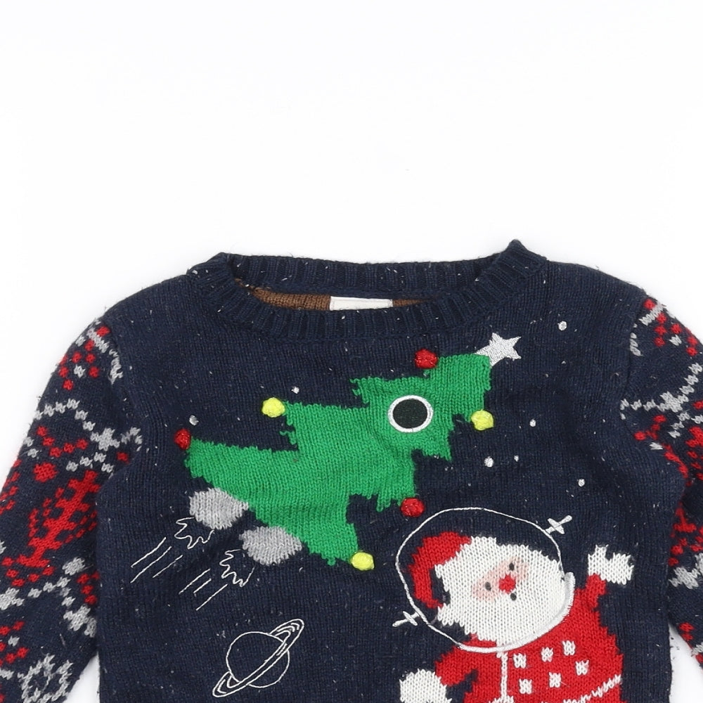 George  Blue   Pullover Jumper Size 12-18 Months  - Christmas