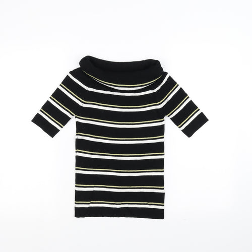 NEXT Womens Black Striped  Pullover Jumper Size 12