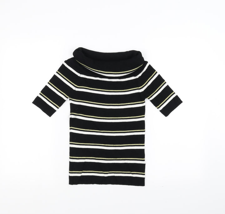 NEXT Womens Black Striped  Pullover Jumper Size 12