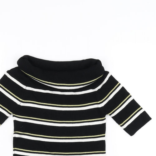 NEXT Womens Black Striped  Pullover Jumper Size 12