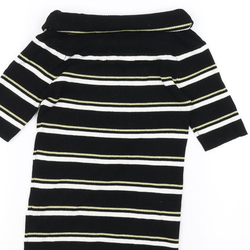 NEXT Womens Black Striped  Pullover Jumper Size 12