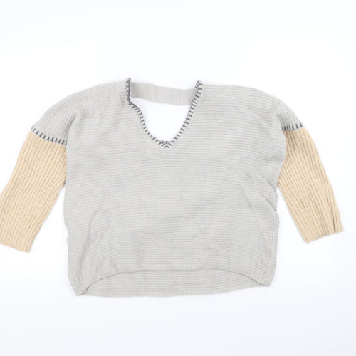Villa Womens Grey  Knit Pullover Jumper Size L