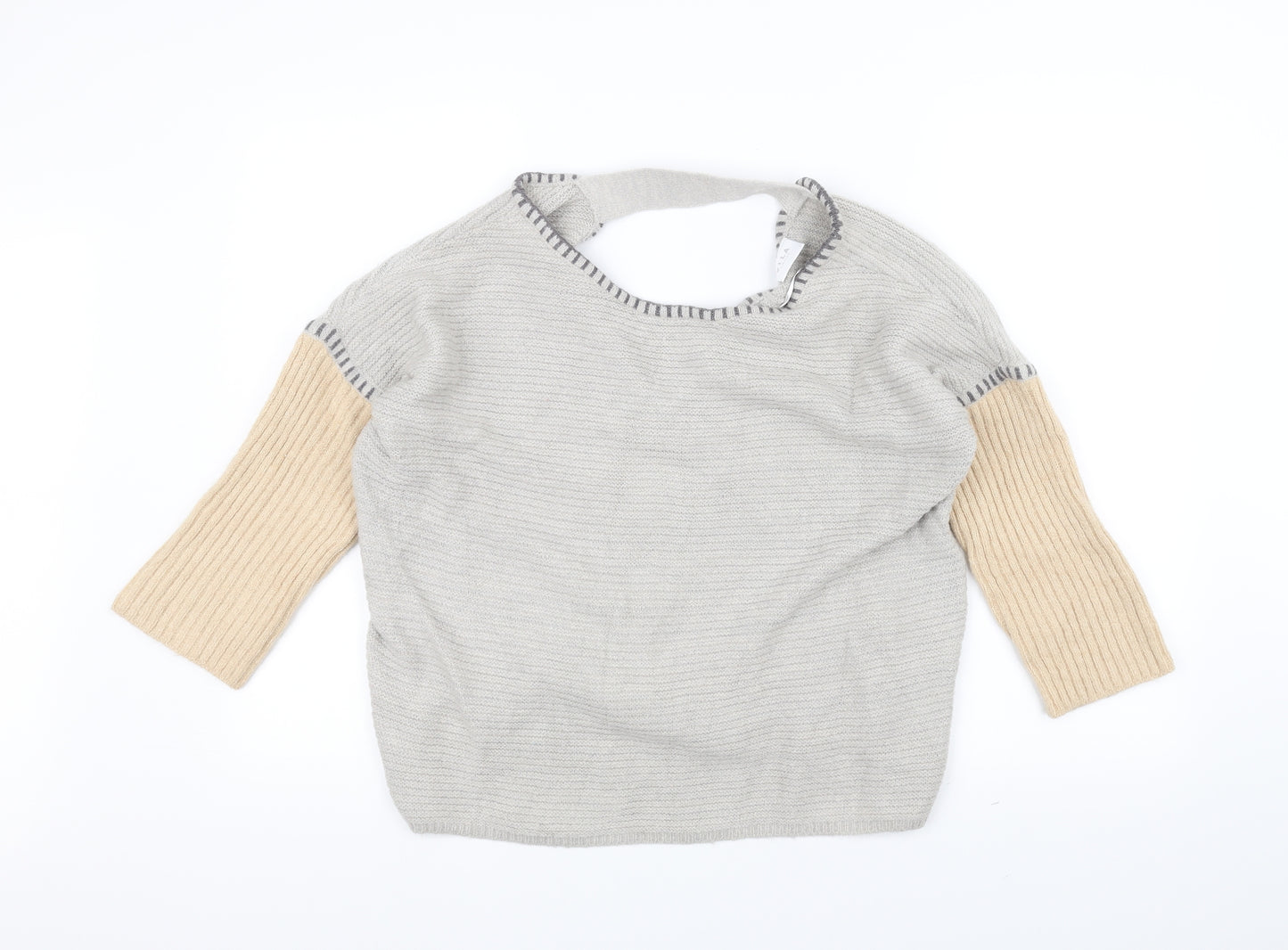 Villa Womens Grey  Knit Pullover Jumper Size L