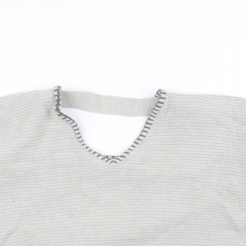 Villa Womens Grey  Knit Pullover Jumper Size L