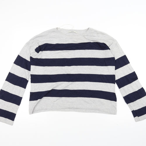 George Womens Grey Striped  Pullover Jumper Size 12