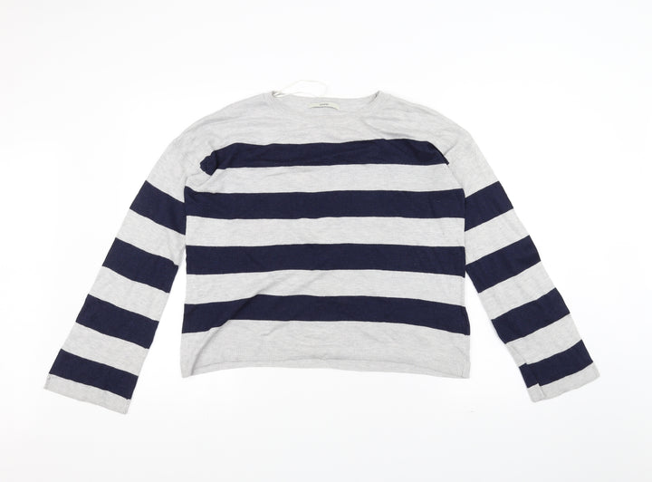 George Womens Grey Striped  Pullover Jumper Size 12