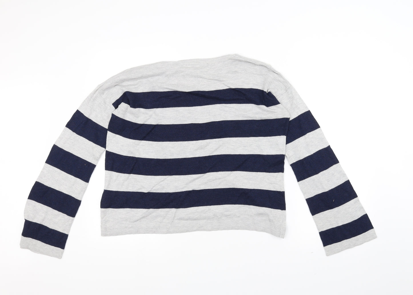 George Womens Grey Striped  Pullover Jumper Size 12
