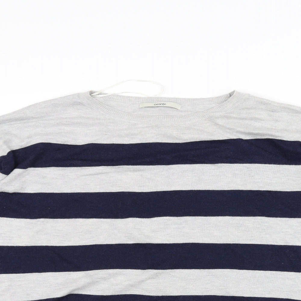 George Womens Grey Striped  Pullover Jumper Size 12