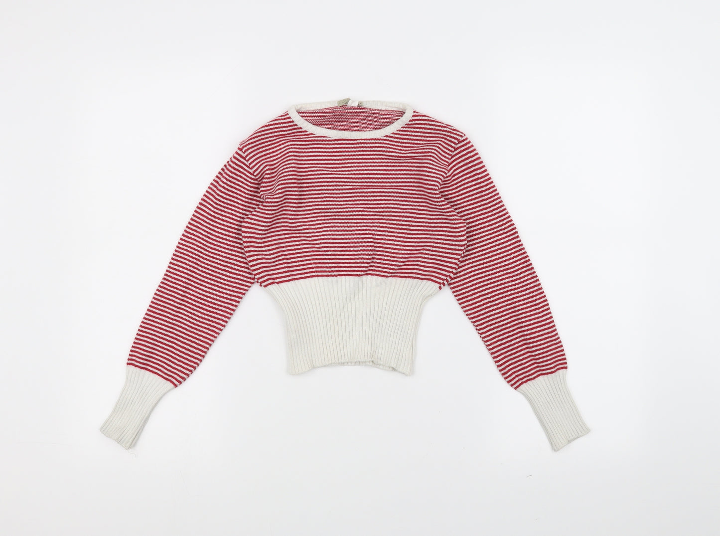 sissymissy Girls Red Striped Knit Pullover Jumper Size 12 Years