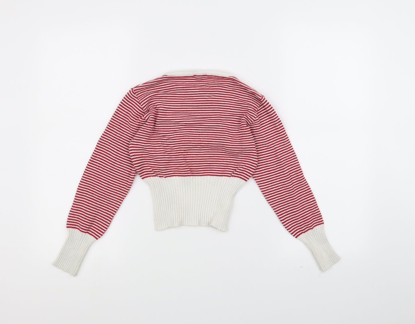 sissymissy Girls Red Striped Knit Pullover Jumper Size 12 Years