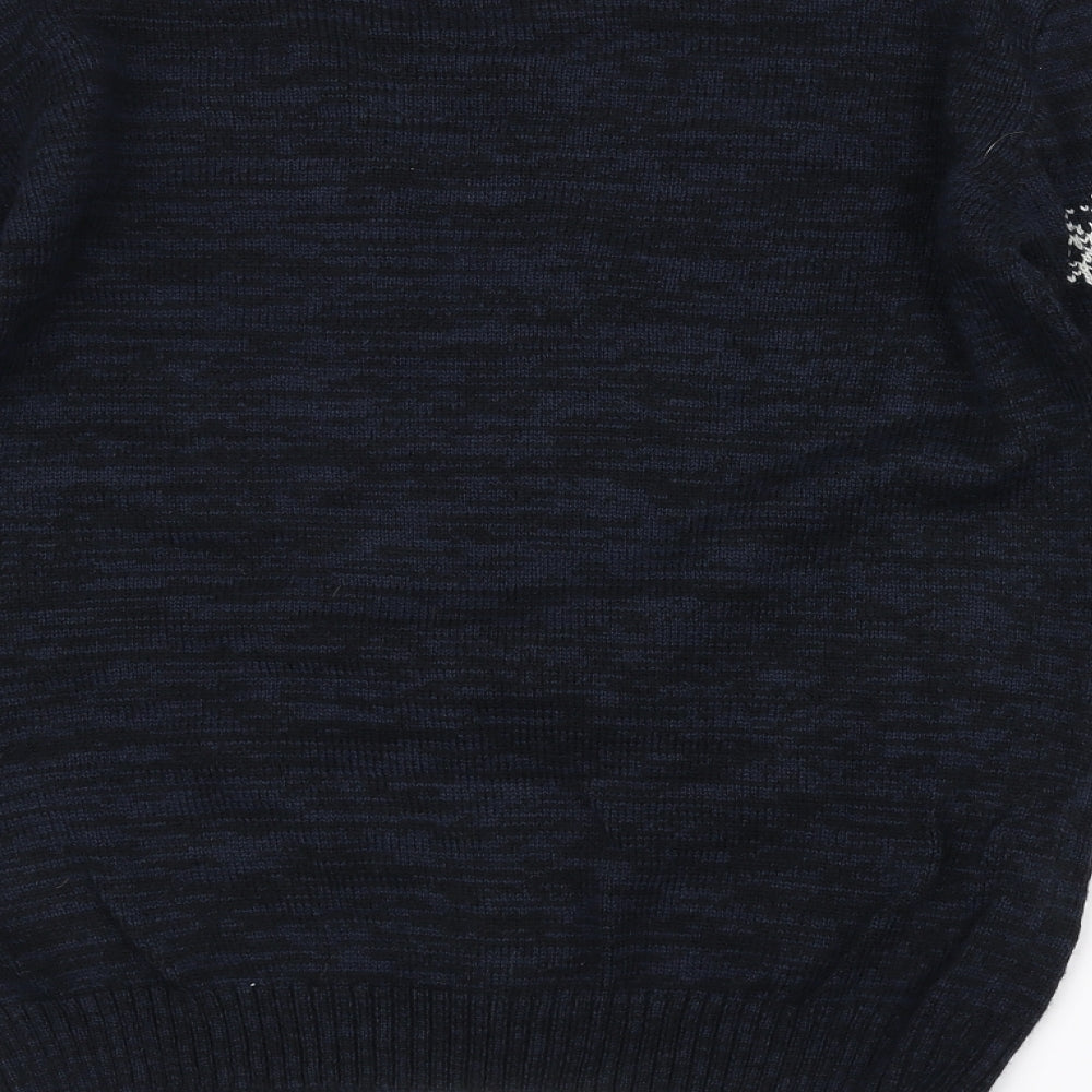 George Boys Blue  Knit Pullover Jumper Size 12-13 Years  - Christmas