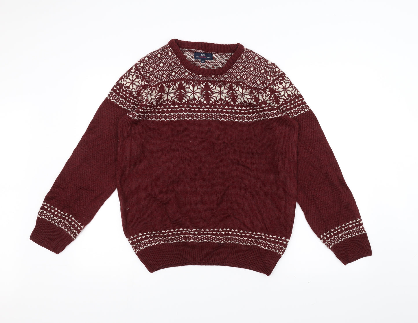 Easy Womens Red  Knit Pullover Jumper Size M  - Christmas