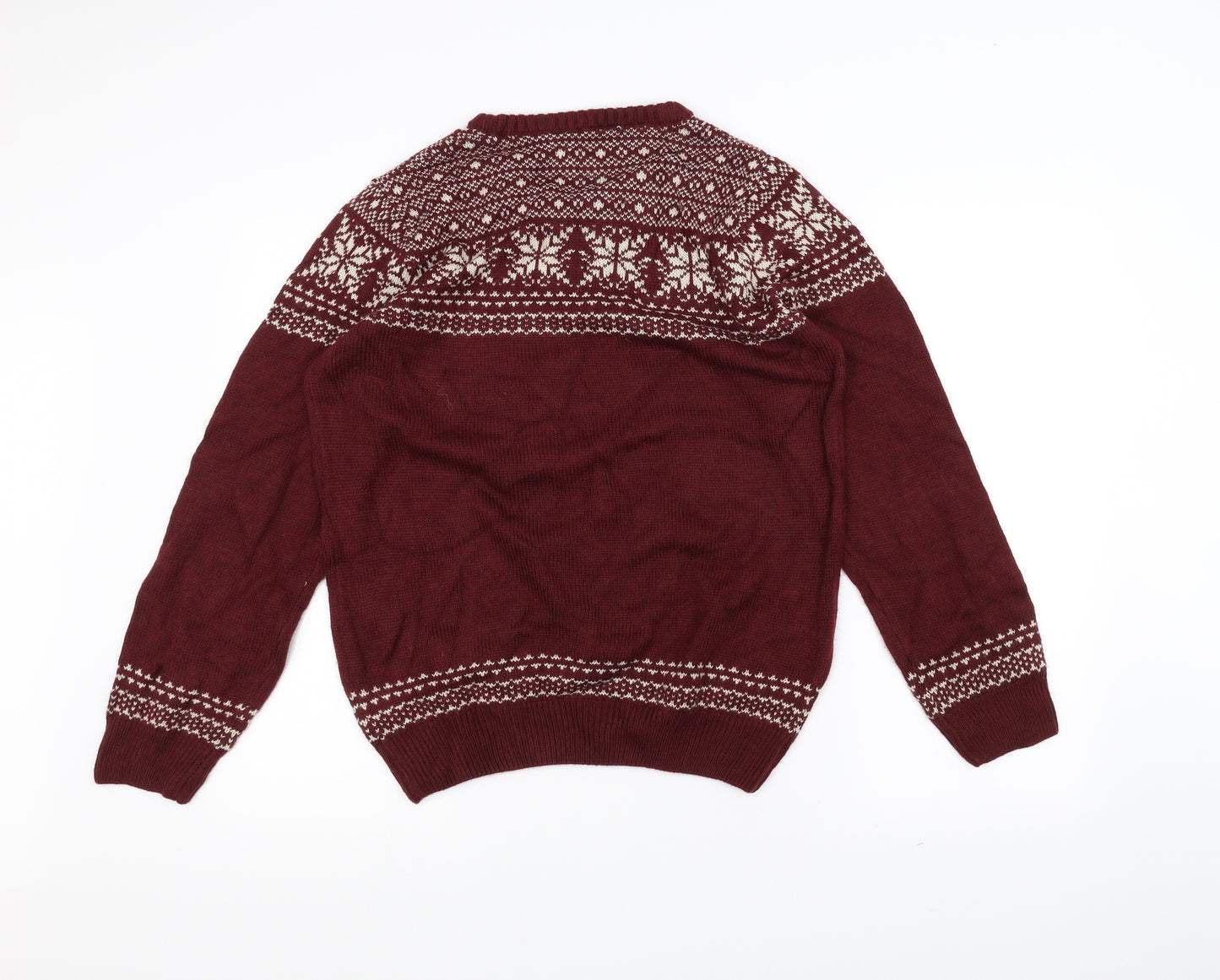 Easy Womens Red  Knit Pullover Jumper Size M  - Christmas