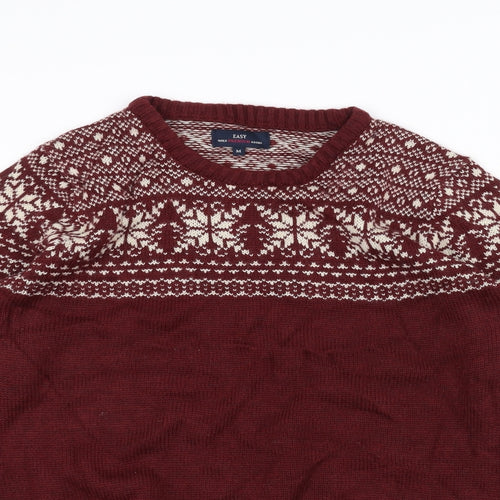 Easy Womens Red  Knit Pullover Jumper Size M  - Christmas