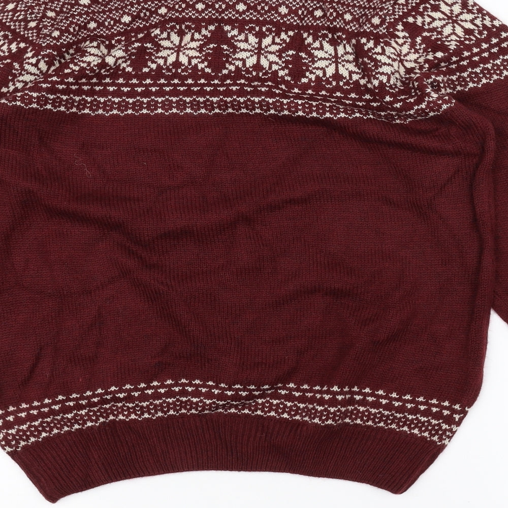 Easy Womens Red  Knit Pullover Jumper Size M  - Christmas