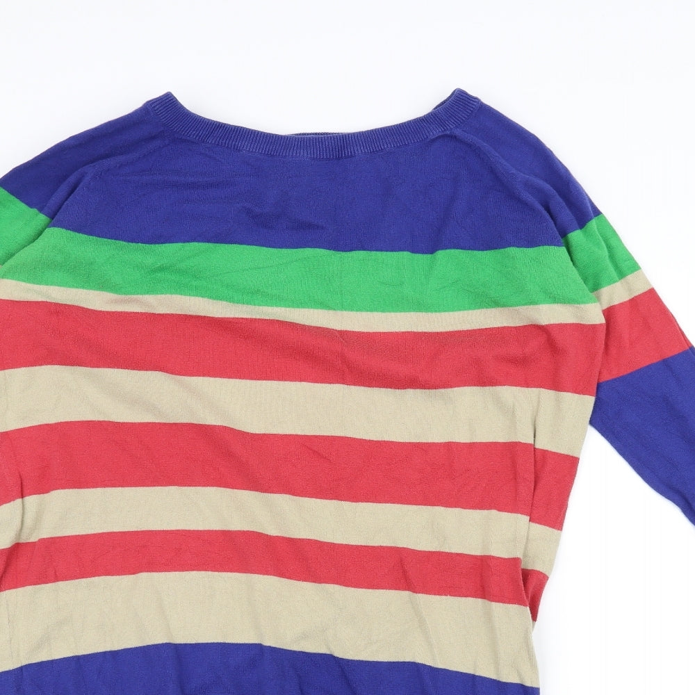 South Womens Blue Striped  Pullover Jumper Size 14