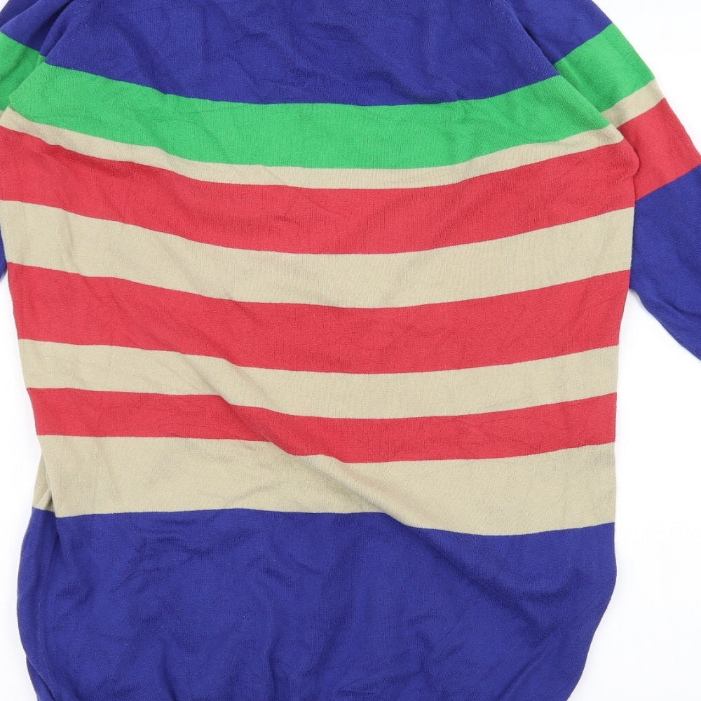 South Womens Blue Striped  Pullover Jumper Size 14