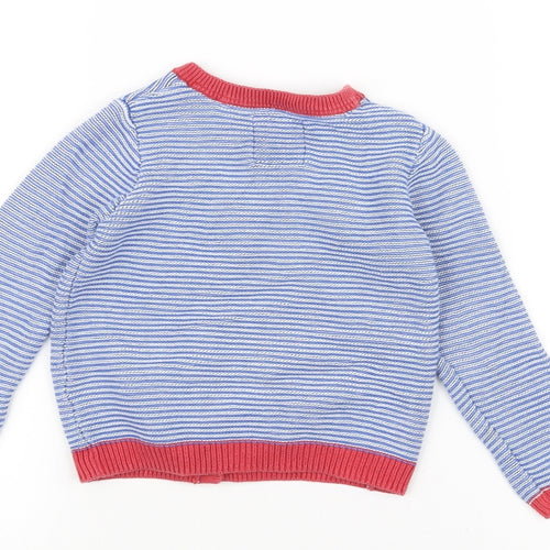 TU Girls Blue  Knit Cardigan Jumper Size 2-3 Years  - ladybug