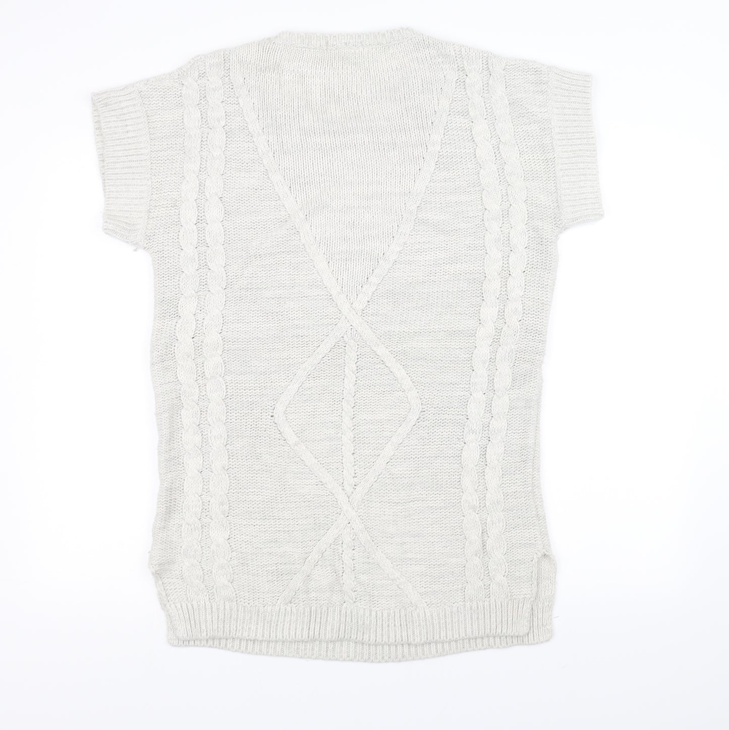 acylic Womens White  Knit Pullover Jumper Size 16