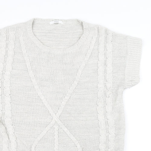 acylic Womens White  Knit Pullover Jumper Size 16