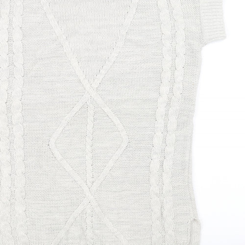 acylic Womens White  Knit Pullover Jumper Size 16