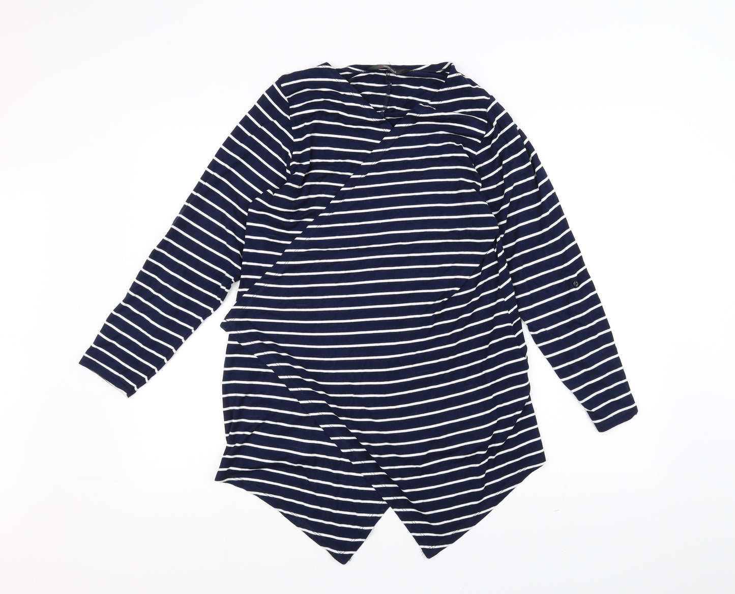 Yours Womens Blue Striped  Cardigan Jumper Size 16
