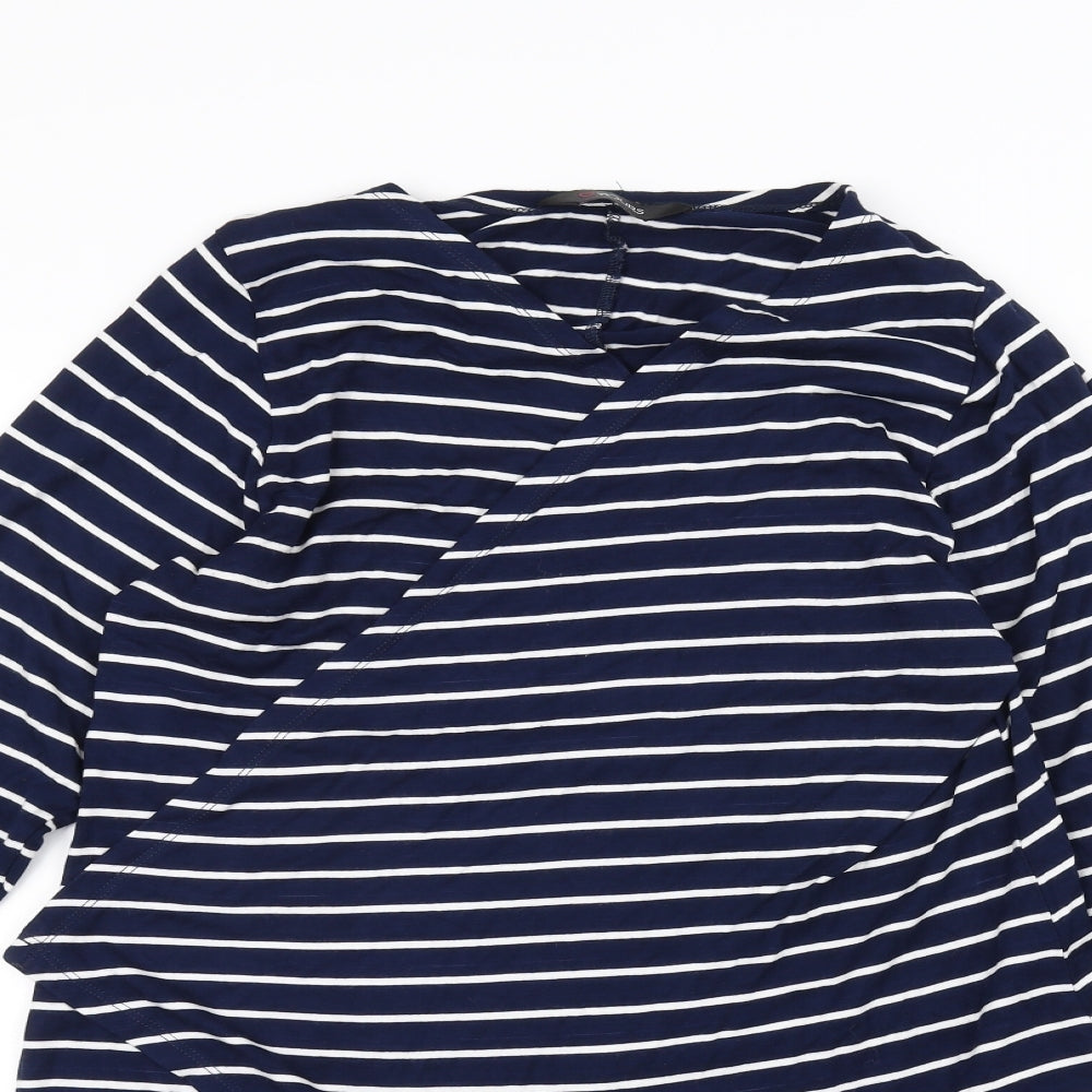 Yours Womens Blue Striped  Cardigan Jumper Size 16