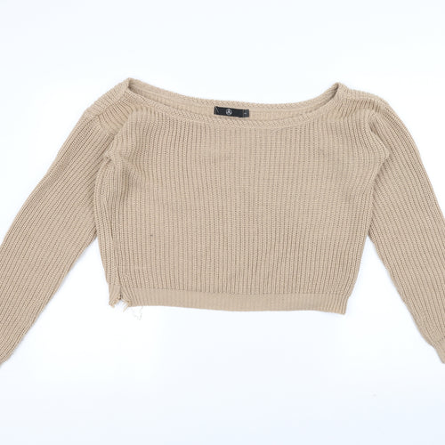 Missguided Womens Brown  Knit Pullover Jumper Size S