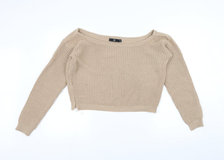 Missguided Womens Brown  Knit Pullover Jumper Size S
