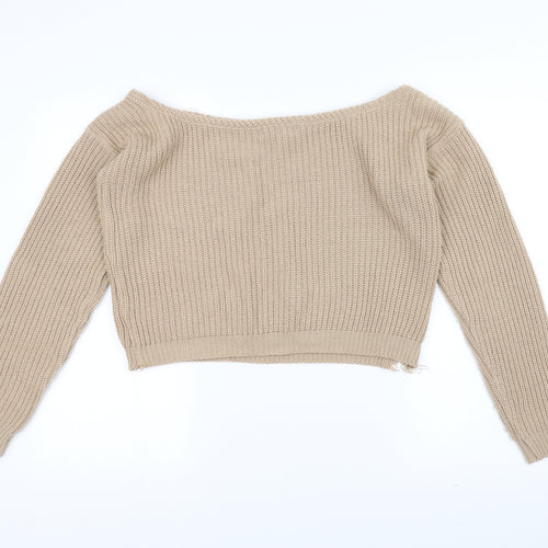 Missguided Womens Brown  Knit Pullover Jumper Size S
