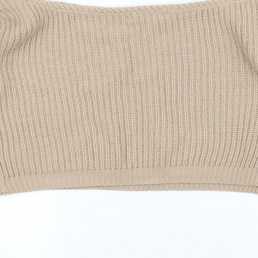 Missguided Womens Brown  Knit Pullover Jumper Size S