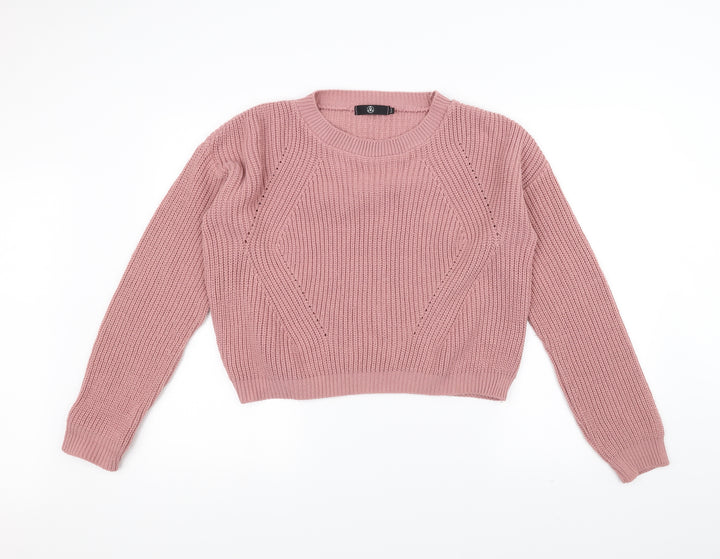 Missguided Womens Pink Knit Pullover Jumper Size M