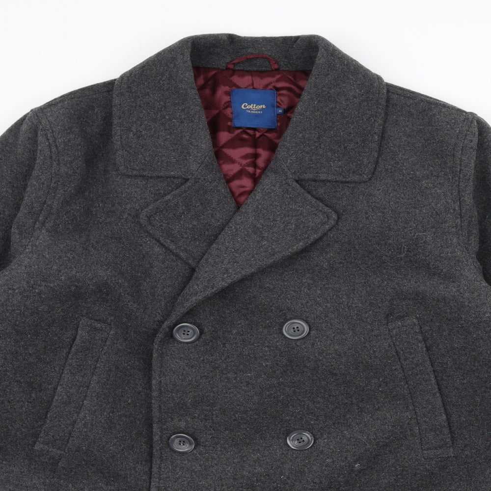 Cotton Traders Womens Grey   Overcoat Coat Size M