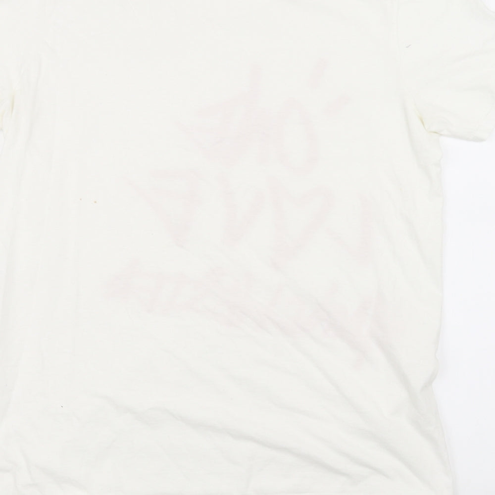 Gilden Mens White    T-Shirt Size M