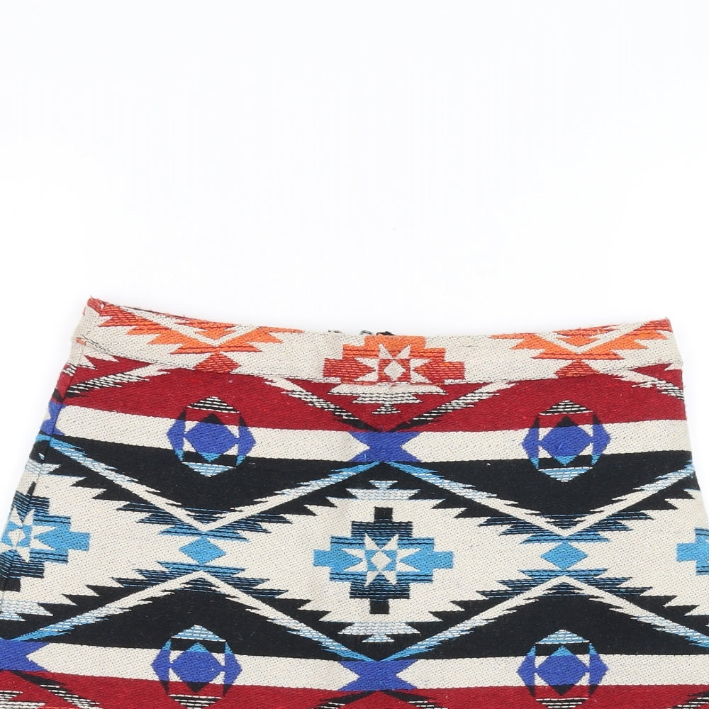 Topshop Womens White   A-Line Skirt Size 8