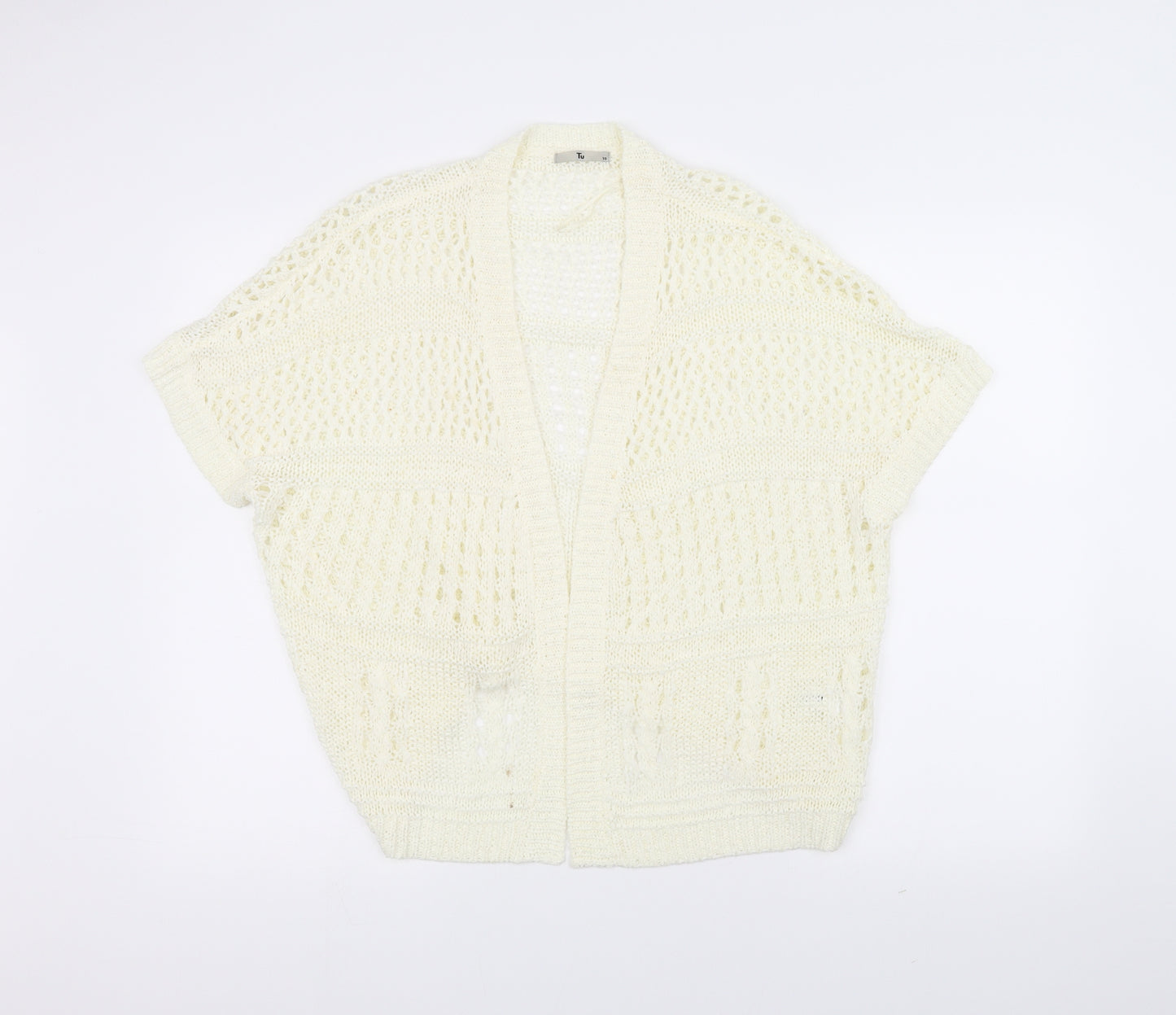 TU Womens White   Cardigan Jumper Size 10