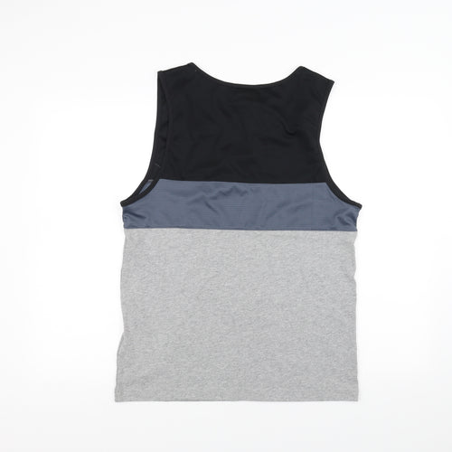 adidas Womens Grey Striped  Basic Tank Size M