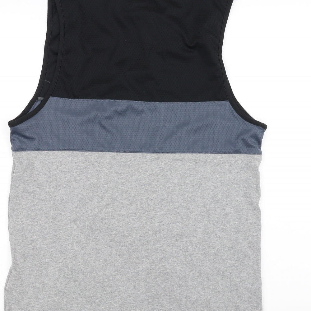 adidas Womens Grey Striped  Basic Tank Size M