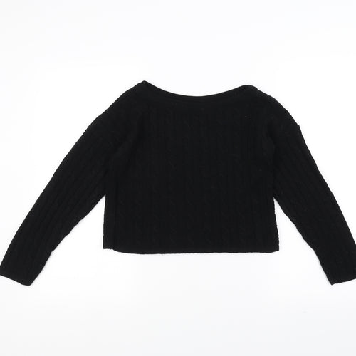 Femme Luxe Womens Black  Knit Pullover Jumper Size M