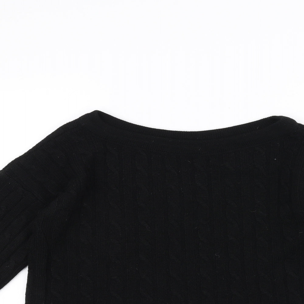 Femme Luxe Womens Black  Knit Pullover Jumper Size M