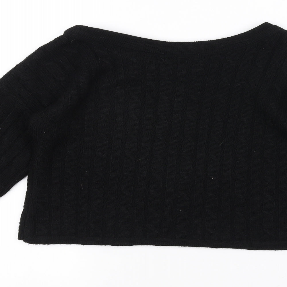 Femme Luxe Womens Black  Knit Pullover Jumper Size M