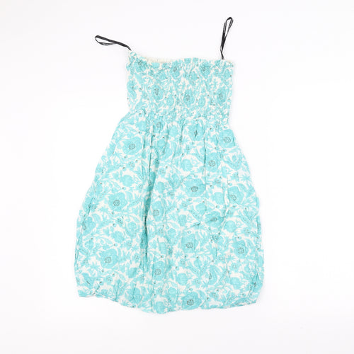 Warehouse Womens Blue Floral  A-Line  Size S