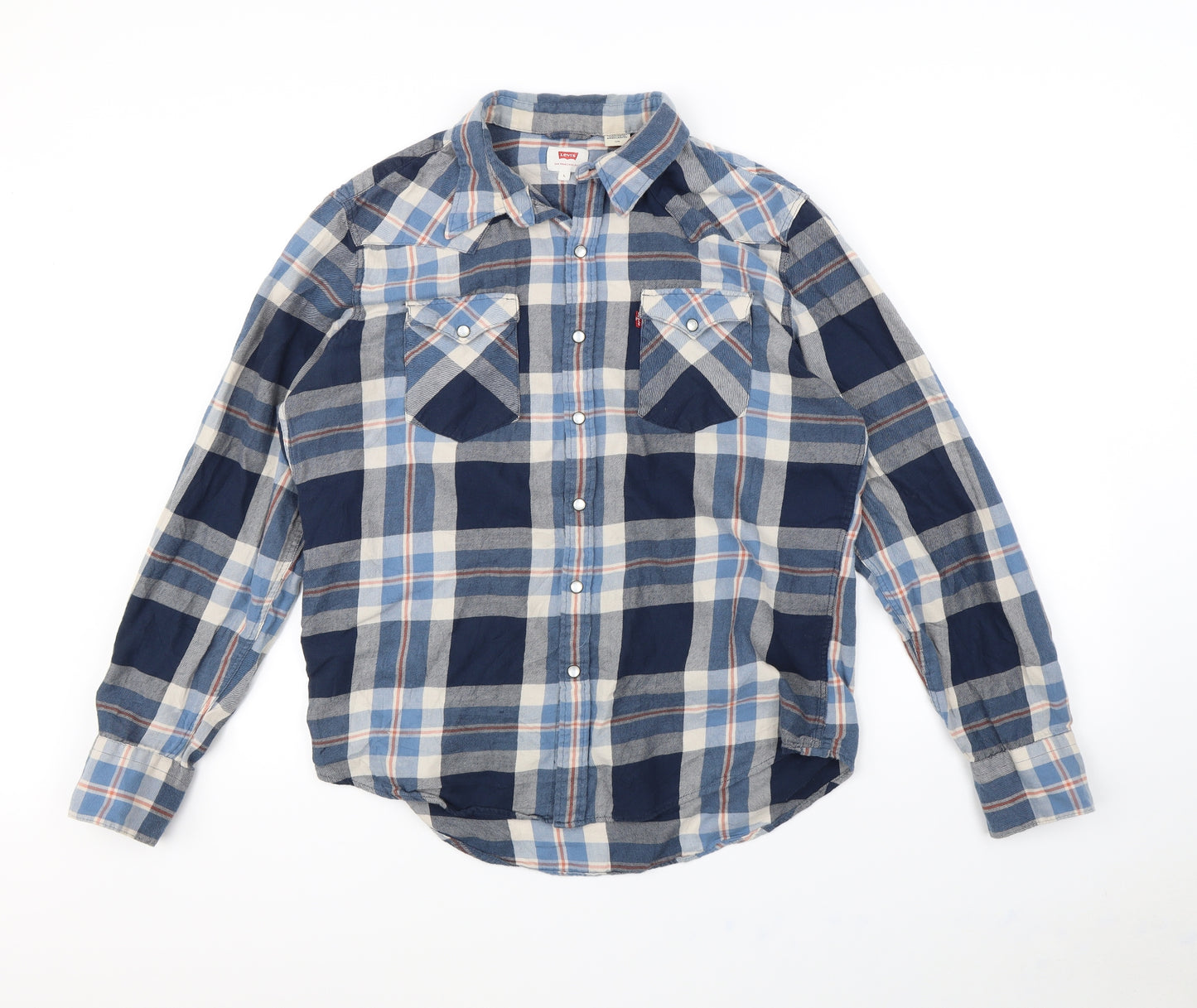 Levis Mens Black Check   Dress Shirt Size L