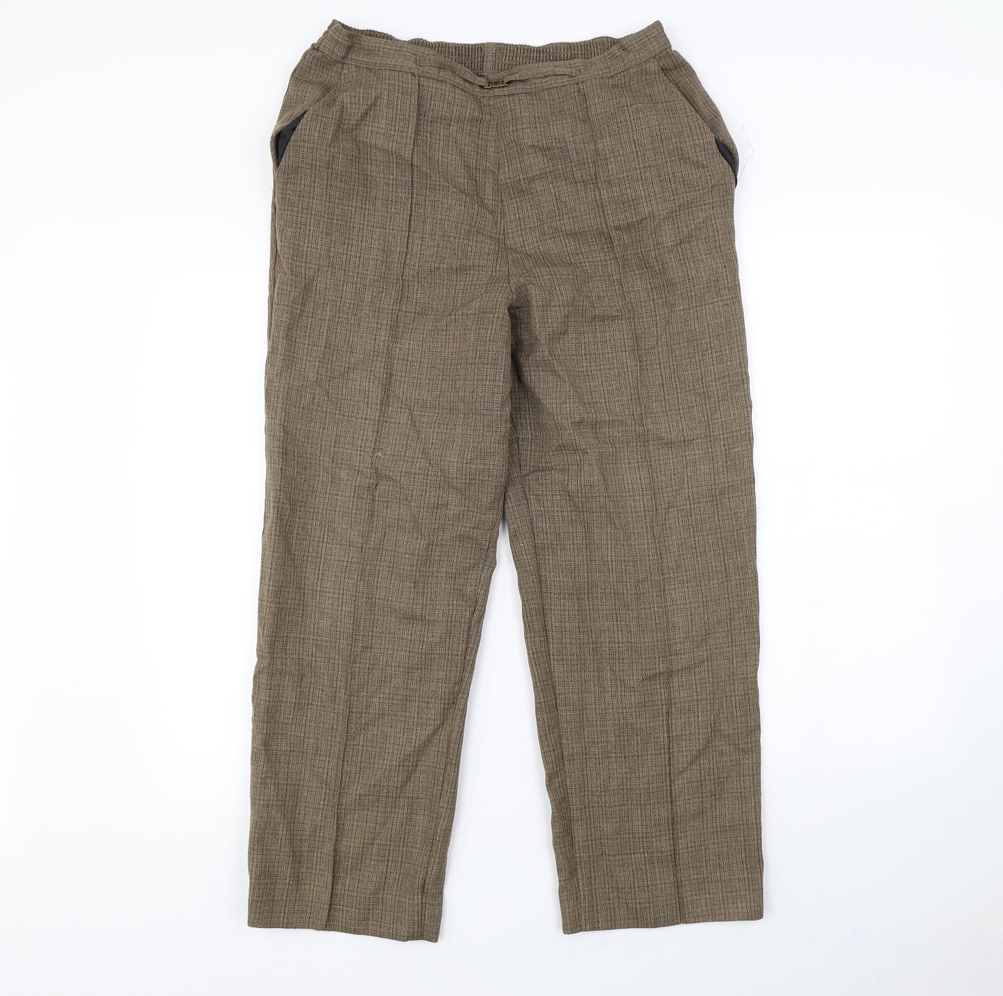 M&s Womens Brown   Trousers  Size 14 L30 in