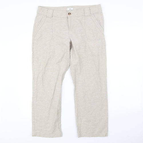 F&F Womens Beige   Dress Pants Trousers Size 14 L30 in